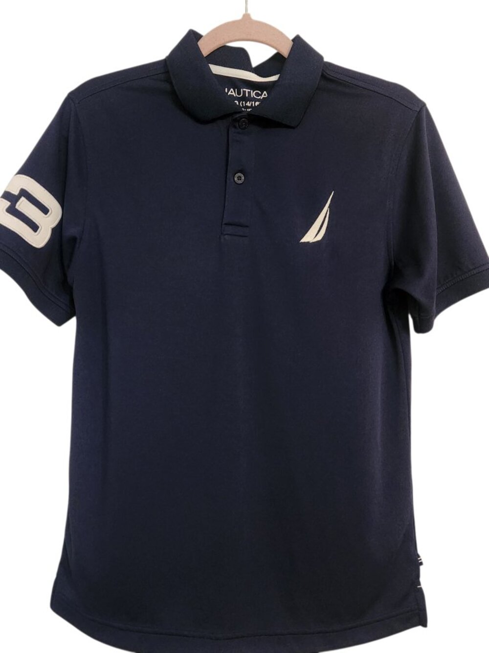 Nautica Boy's Navy Blue Polo Shirt Size L (14/16)